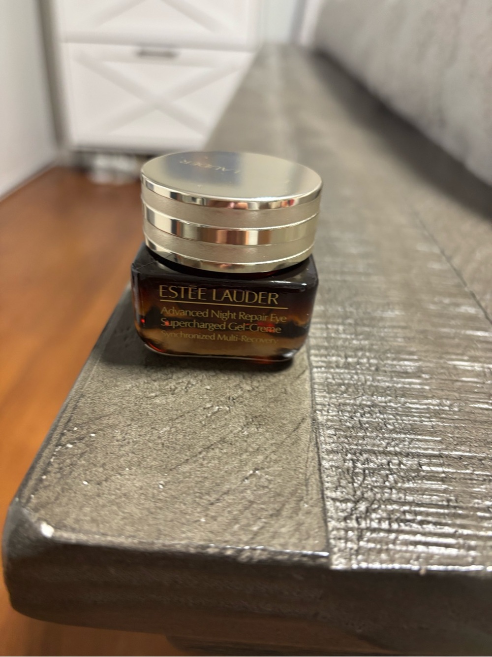 Estee Lauder Eye Cream Jar - Gold & Brown Glass